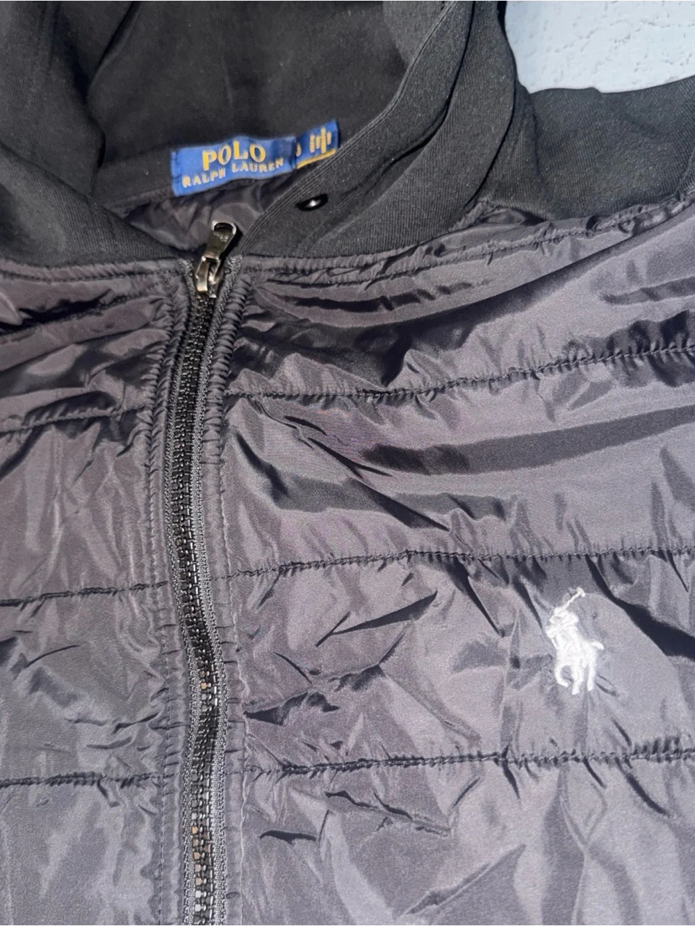 Ralph Lauren Black Hooded Quilted Jacket